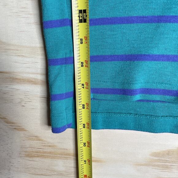 VTG‎ L.L. Bean Polo Shirt Men’s L Tall Blue Purple Stripe Y2K 90s Preppy Casual - Picture 7 of 7